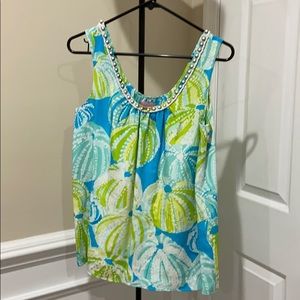 Lilly Pulitzer Size 4 Silk Beaded Tank